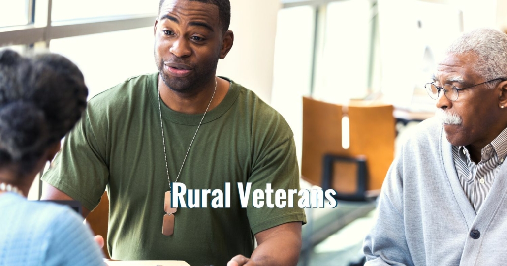 Volunteers working on a home repair project for rural veterans